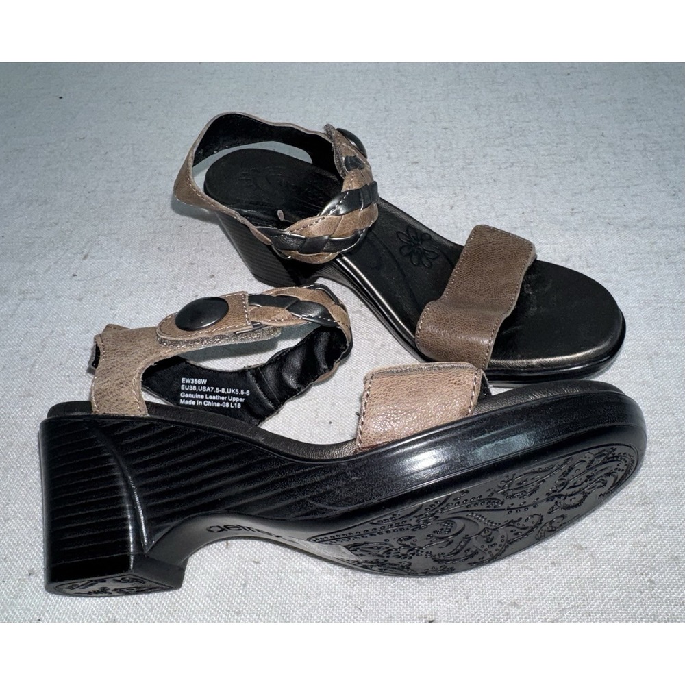 Aetrex NEW Sylvia Women's Size 38 7.5 - 8 Brown Leather Wedge Heel Sandals